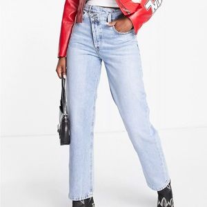 COLLUSION x014 90s baggy dad jeans with stepped waist band